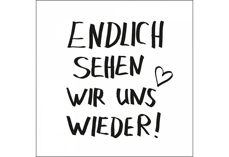 Ambiente Luxury Paper Products Papierserviette, Servietten Papier 33x33cm 3-lagig mit Schriftzug Wiedersehen 20 Stück, Weiß, – Produktbild 1 von 1