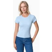 ORGANICATION ORGANICATION TILLDA | Rib T-Shirt aus TENCEL Modal und Bio-Baumwolle, Seashell blue, – Produktbild 1 von 1