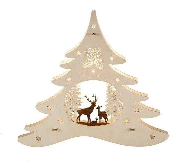 Weigla® Holzkunst Weigla® Holzkunst Weigla Fensterbilder Tannenbaum mit verschiedenen Motiven – Produktbild 1 von 3