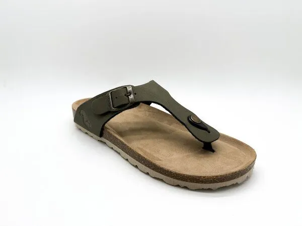 thies Vegane thies ® Eco Bio Thong Sandale aus rec. PET mit Kork-Tieffussbett, Seaweed, – Produktbild 2 von 4