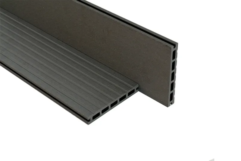 woodstore24 WPC / BPC Hohlkammerdiele WoodoFes, 20 (Stärke) x 145 mm (Breite), stabiles 5-Kammer-System, einseitig glatt gebürstet / einseitig genutet, anthrazit, Länge 2,4 m – Produktbild 1 von 1