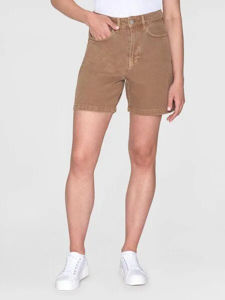 KnowledgeCotton Apparel KnowledgeCotton Apparel GALE gerade Mid-Rise Twill 5-Pocket-Shorts - GOTS/Vegan, Braun (tiramisu), – Produktbild 1 von 2
