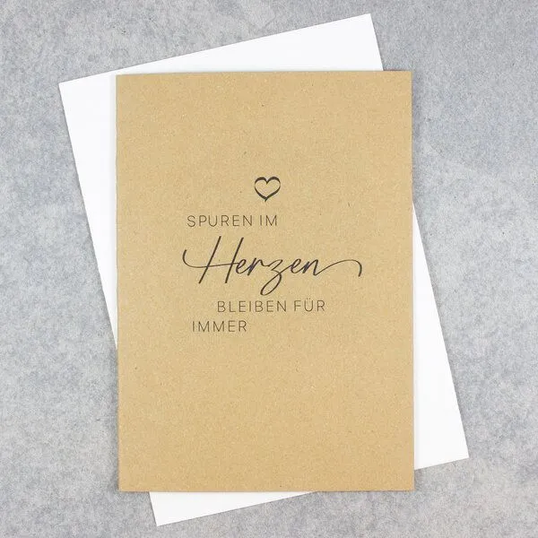 Bow & Hummingbird Bow & Hummingbird Trauerkarte „Spuren im Herzen“ – Produktbild 2 von 3
