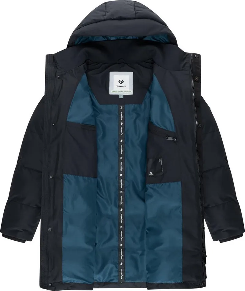 ragwear ragwear Wintermantel Nortday Wasserdichter Winter Steppmantel mit Kapuze, Schwarz, – Produktbild 1 von 3