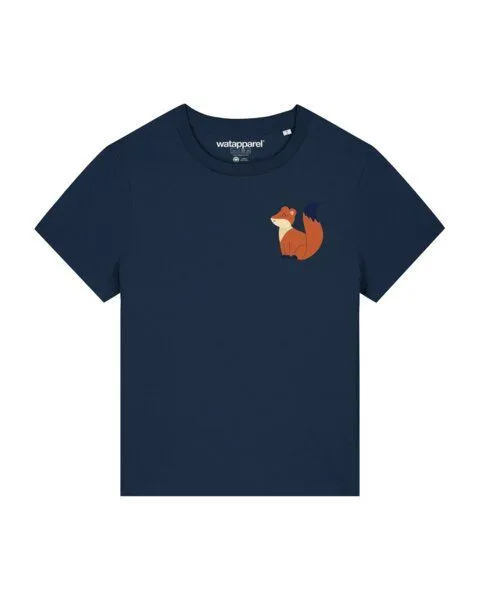 watapparel watapparel T-Shirt Frauen Cute Fox, French navy, – Produktbild 1 von 3