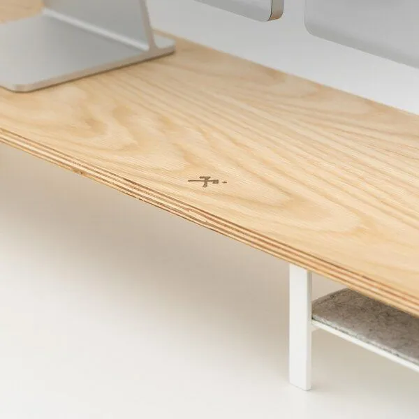 Woodcessories Woodcessories Monitorständer aus nachhaltigem Holz, Eiche/weiß, – Produktbild 8 von 8