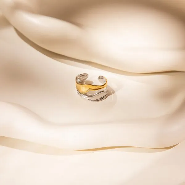 ELEKTROPULLI Elektropulli Größenverstellbarer Flow Ring, Gold, – Produktbild 7 von 7