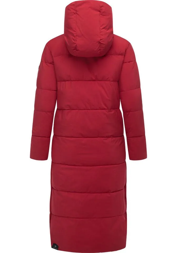 ragwear ragwear Wintermantel Patrise Extralanger Damen Winter Steppmantel mit Gehschlitzen, Rot, – Produktbild 3 von 4