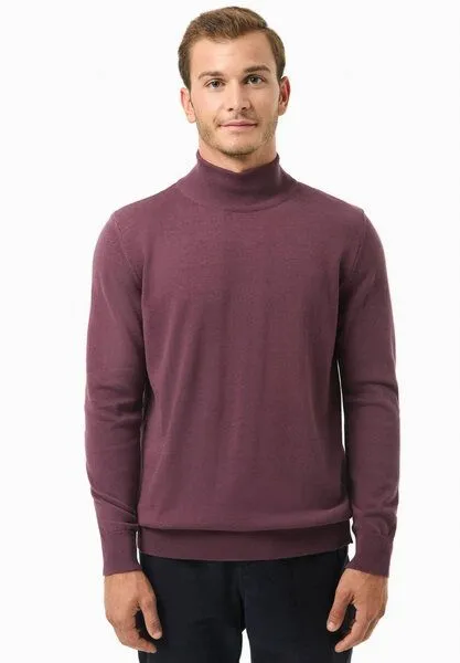 ORGANICATION ORGANICATION Rollkragenpullover aus Bio-Baumwolle, Dark fig, – Produktbild 1 von 4