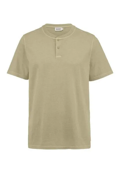 hessnatur hessnatur Heavy Jersey Henley Shirt Relaxed aus reiner Bio-Baumwolle, Pastellmoos, – Produktbild 3 von 4