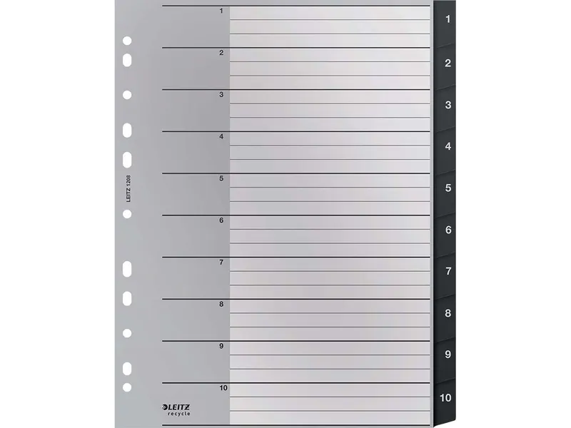 Leitz Leitz Recycle Register, PP, extrabreit, 1-10 – Produktbild 1 von 2