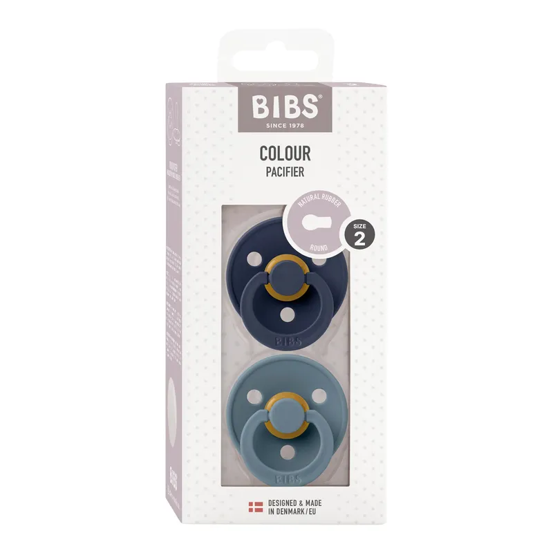 BIBS BIBS Schnuller Naturlatex "Colour" 2er Pack kirschförmig 6-18 Monate, Blau, – Produktbild 1 von 3