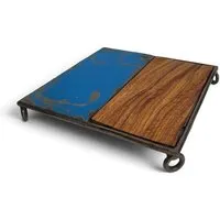 Moogoo Creative Africa Moogoo Creative Africa Untersetzer "Bois & Métal" | Upcycling von Altholz und Altmetall by Petit Pascal, Blau, – Produktbild 1 von 1