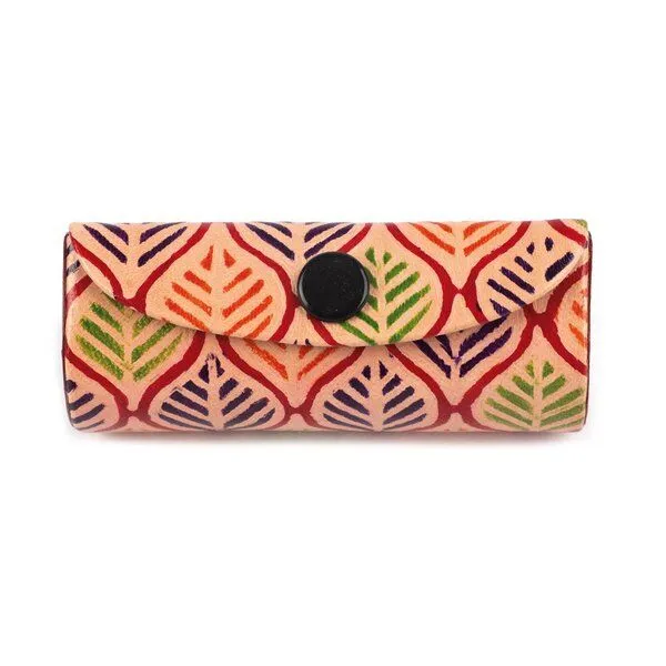 El Puente El Puente Lippenstiftetui "Blätter" | Fair Trade & Handmade aus Indien, Mehrfarbig, – Produktbild 1 von 1