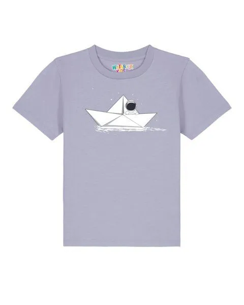 watabout.kids watabout.kids T-Shirt Kinder Astronaut in paper boat, Lavender, – Produktbild 1 von 2