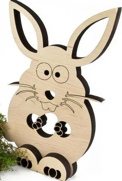ReineNatur ReineNatur Osterhase – Erlenholz – lasergeschnitten – Größe: 19x11,5x2,5 cm,12 mm stark – Produktbild 1 von 1