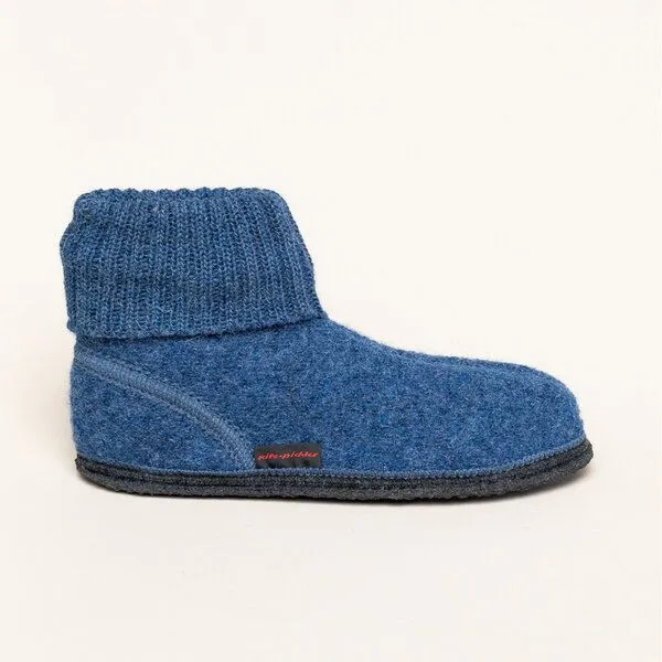 Kitz-Pichler Kitz-Pichler Hüttenschuh Ötz - Hausschuh für Damen & Herren aus 100% Schurwolle, Jeansblau, – Produktbild 3 von 4