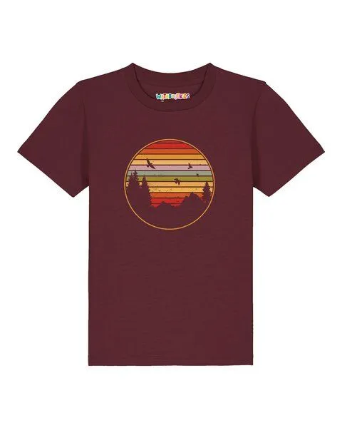 watabout.kids watabout.kids T-Shirt Kinder Sunset Berge & Tannen, Burgundy, – Produktbild 1 von 2