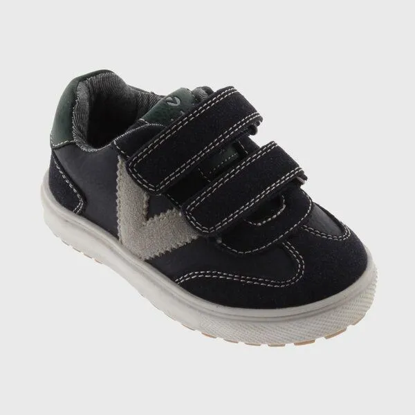 Victoria Victoria vegane Kinder-Klett-Sneaker – Puzzle Vegan Straps, Marino (blau), – Produktbild 1 von 4