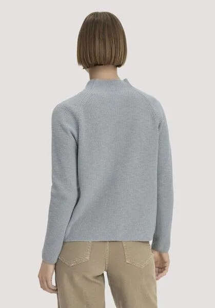hessnatur hessnatur Strickpullover Relaxed aus reiner Bio-Baumwolle, Nebelblau, – Produktbild 2 von 4