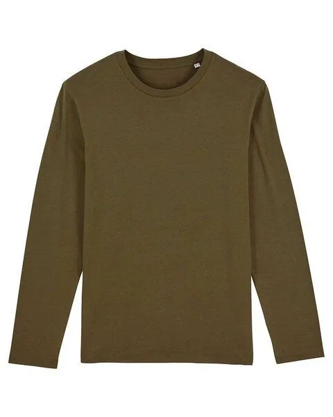 YTWOO YTWOO Herren Langarmshirt, Longsleeve aus Bio-Baumwolle, nachhaltig, Khaki, – Produktbild 2 von 3