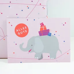 Bow & Hummingbird Bow & Hummingbird Postkarte Alles Gute (Elefant) – Produktbild 1 von 1