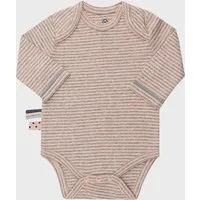 OrganicEra Baby Langarm Bodysuit, gestreift 'OrganicEra' aus Bio Baumwolle, Rose melange (rose), – Produktbild 1 von 1
