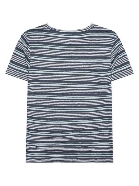 KnowledgeCotton Apparel KnowledgeCotton Apparel T-Shirt Regular Linen, Blue stripe, – Produktbild 2 von 4