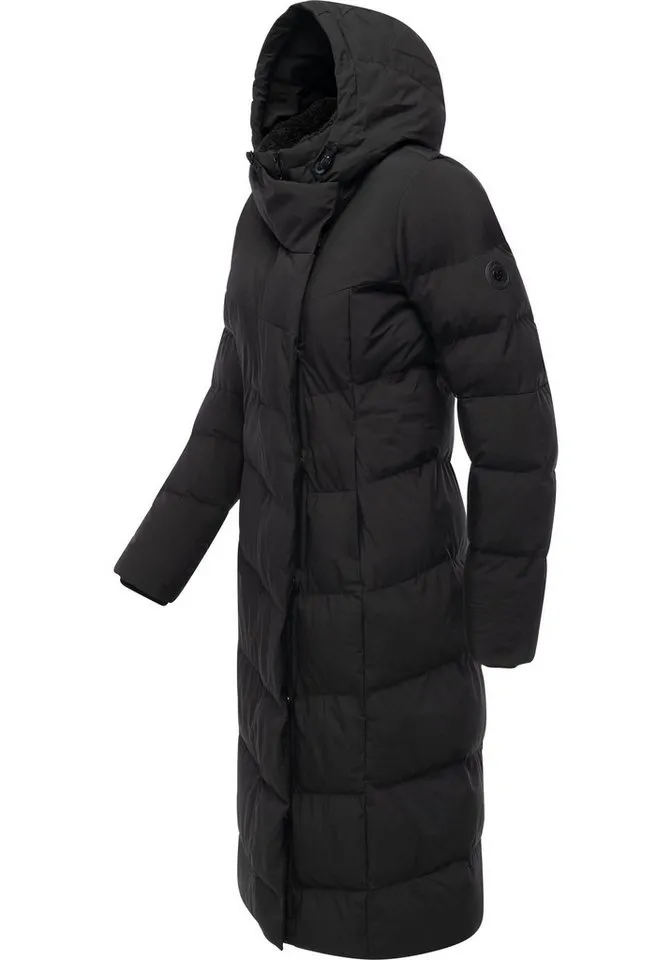 ragwear ragwear Wintermantel Pavla Long Soft YOUMODO Wasserdichter Steppmantel mit Kuschelkragen, Schwarz, – Produktbild 3 von 3