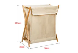 JEOBEST Wäschekorb Wäschekorb aus Bambus, Wäscheschrank, Klappbarer Wäschesortierer, (1 St) mit Wäschesammler, X-förmige Wäschebox – Produktbild 1 von 1