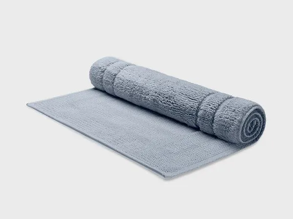 Yumeko Badematte Deluxe 60x100 cm Yumeko aus Bio-Baumwolle, Faded blue, – Produktbild 1 von 3