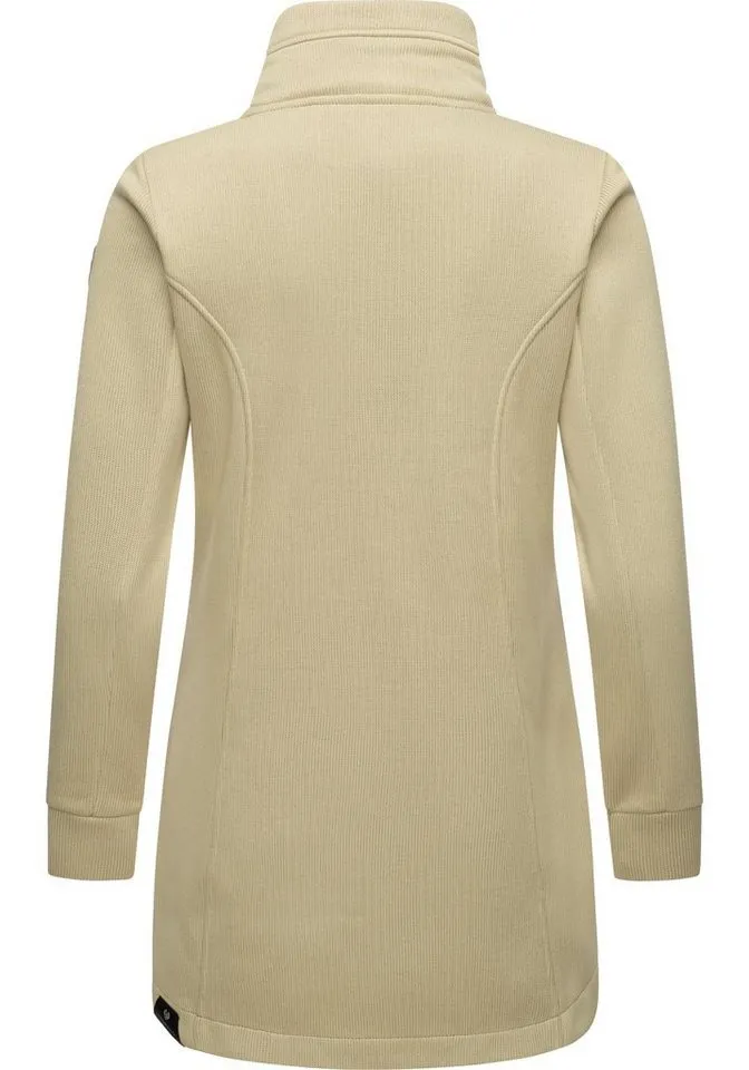 ragwear ragwear Sweatjacke Letrice Bonded Elegante Zip-Jacke mit hohem Kragen in Feinstrickoptik, Braun, – Produktbild 3 von 5