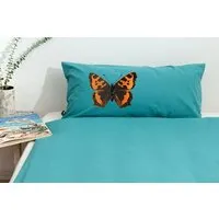 Hirschkind Hirschkind Bio-Kissenbezug 'Schmetterling' türkis 80x40cm – Produktbild 1 von 1