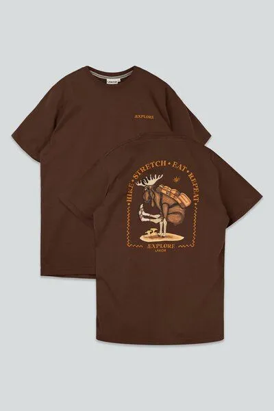 LAKOR LAKOR T-Shirt aus Bio-Baumwolle - Yoga Moose, Chicory coffee (braun), – Produktbild 3 von 3