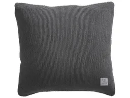 HANS NATUR Kissenbezug 40x40 cm Bio-Baumwolle Strick dark grey Mit Reißverschluss – Produktbild 1 von 1