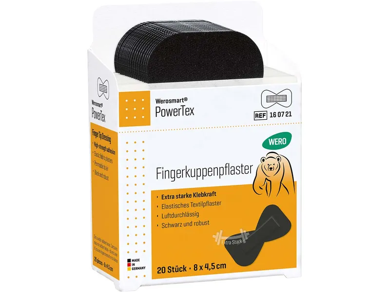 WERO WERO Werosmart PowerTex Fingerkuppenpflaster, 8 x 4,5 cm, 20 Stück für WERO Smart Box – Produktbild 1 von 1