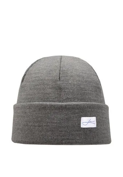 Lou-i Lou-i Kindermütze mit Umschlag Merinowolle Beanie, Grau, – Produktbild 1 von 3
