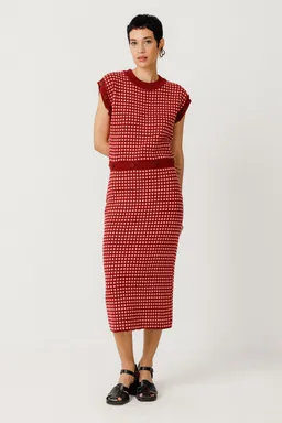 SKFK SKFK Damen vegan Kleid Abnehmbare Ärmel Lakora Rot – Produktbild 1 von 1