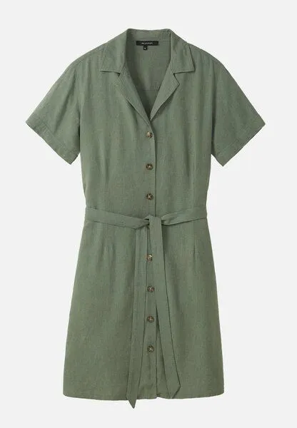 recolution Damen Kleid aus Leinen und LENZING ECOVERO Viskose Mix - YUCCA - recolution, Khaki (grün), – Produktbild 1 von 4