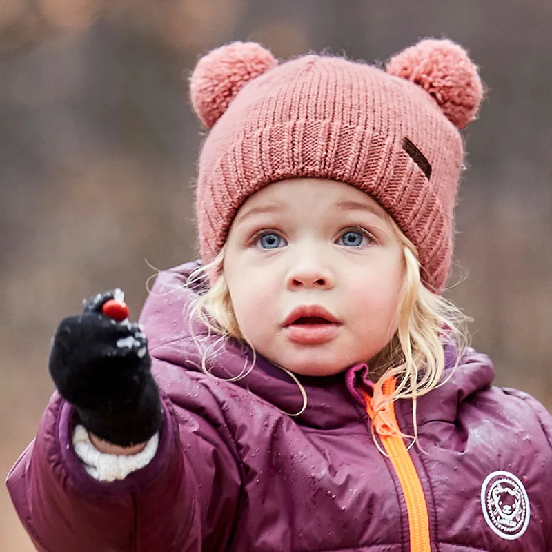 Maximo Maximo Winter-Strickmütze mit Bommel, Rosa, – Produktbild 4 von 5