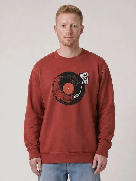 watapparel watapparel Sweatshirt Unisex Schallplatte, Earthy red, – Produktbild 2 von 2