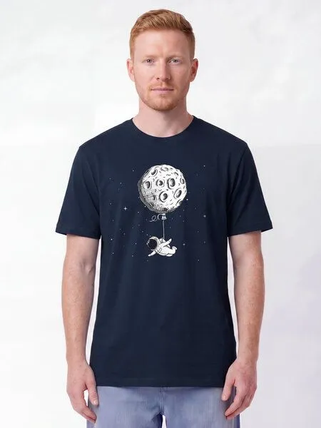 watapparel watapparel T-Shirt Unisex Funny Spaceman, French navy, – Produktbild 2 von 2