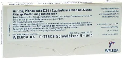 Weleda WELEDA ARNICA PLANTA tota D 20/Equisetum arv.D 20 aa Amp. 8X1 ml Ampullen – Produktbild 1 von 1
