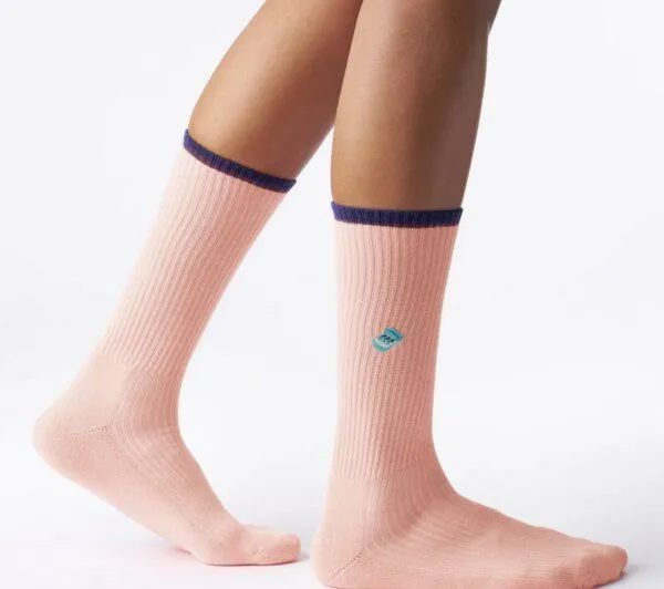 von Jungfeld von Jungfeld Mix & Match Tennis Socken mit Stickmotiven, Rosa, – Produktbild 4 von 4