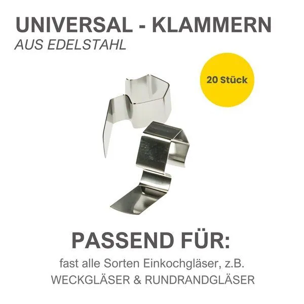 mikken mikken Universal-Klammern für Einkochgläser und Weckgläser – wiederverwendbar – Produktbild 5 von 8