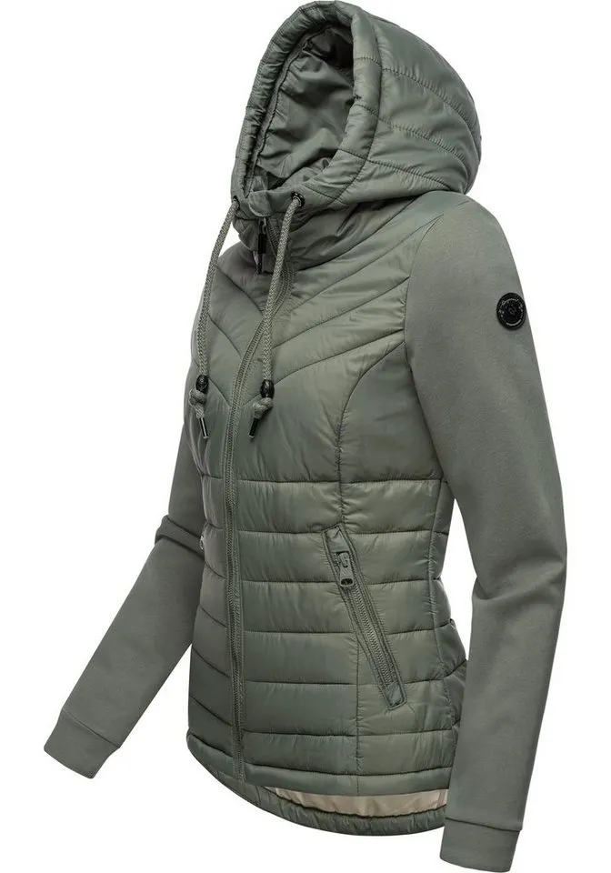 ragwear ragwear Outdoorjacke Sandrra Steppjacke aus modernem Materialmix mit Kapuze, Grün, – Produktbild 3 von 5