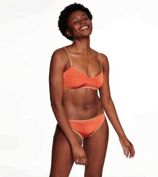 MYMARINI MYMARINI Wendbare Sunny Bra Shine mit Shape-Effect aus ECONYL, Papaya-cassis, – Produktbild 2 von 3