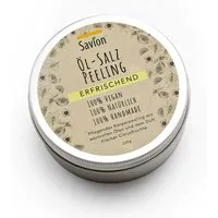 Savion feine Seifen Manufaktur Bio Öl-Salz Peeling in Metalldose, erfrischend, für trockene und juckende Haut Inhalt 220 g – Produktbild 1 von 1