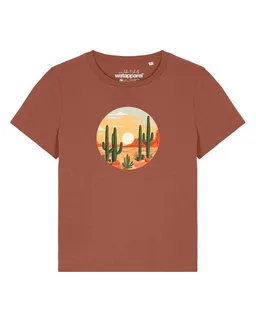 watapparel watapparel T-Shirt Frauen Sonnenuntergang in der Wüste – Produktbild 1 von 1