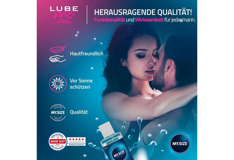 MY.SIZE Gleitgel Lube Me 3-in-1, medizinisches Gleitmittel auf Wasserbasis, wärmend, prickelnd und Höhepunkt verstärkend – Produktbild 6 von 6